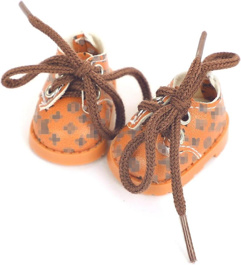 Jojedomo Compatible with Labubu Doll Shoes for 17cm Doll,Shoes Used for Labubu Accessories(LC-Light Brown) - Image 1